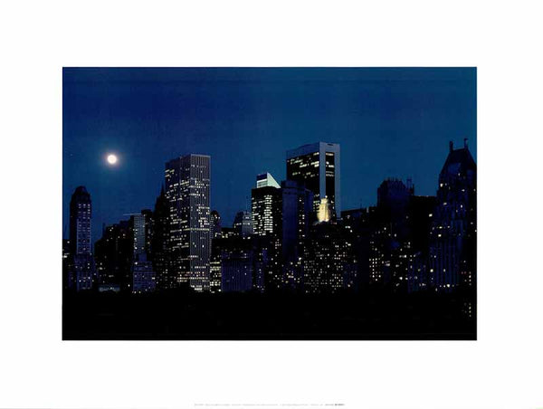 New York Skyline at Night par Burt Glinn - 12 X 16 pouces (impression d'art)