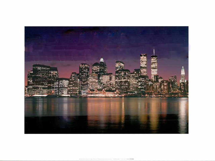 New York Skyline at Night by Bill Ross - 12 X 16 Inches (Art Print)