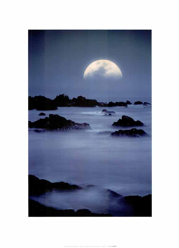 Ocean Moonrise by Christian Michaels - 12 X 16 Inches (Art Print)