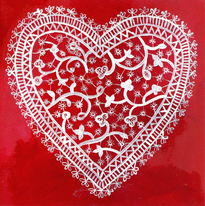 Lace Heart by Valérie Roy - 6 X 6 Inches (Greeting Card)