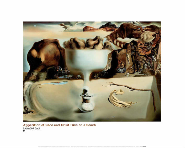 Apparition of Face and Fruit Dish on a Beach, 1938 by Salvador Dali - 16 X 20 Inches (Art Print)