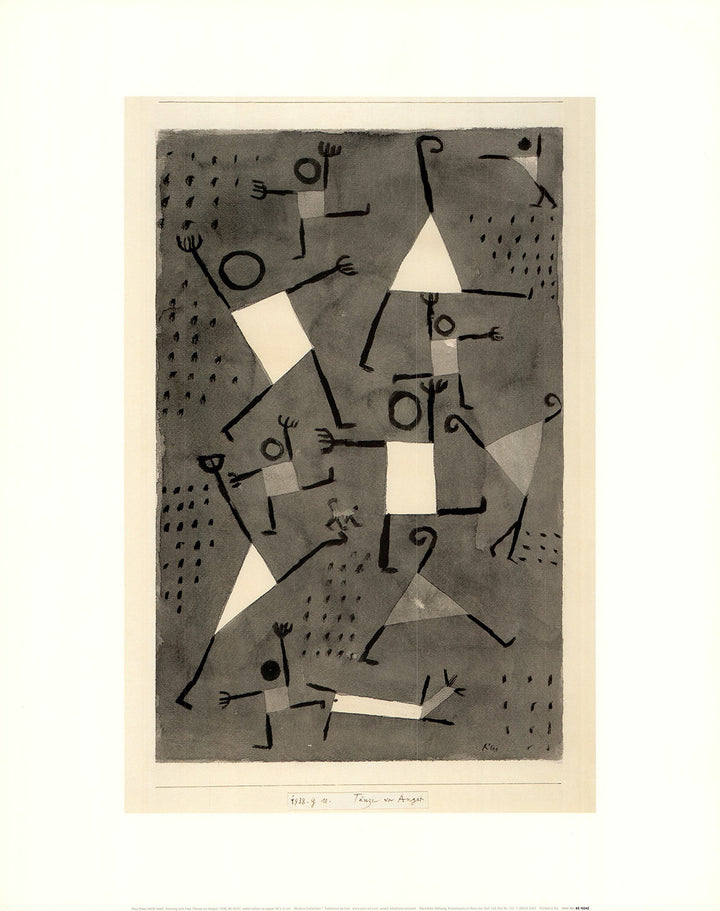 Dancing with Fear, 1938 by Paul Klee - 16 X 20 Inches (Offset Lithograph)