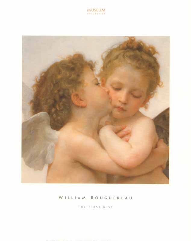 The First Kiss by William Bouguereau - 16 X 20 Inches (Art Print)