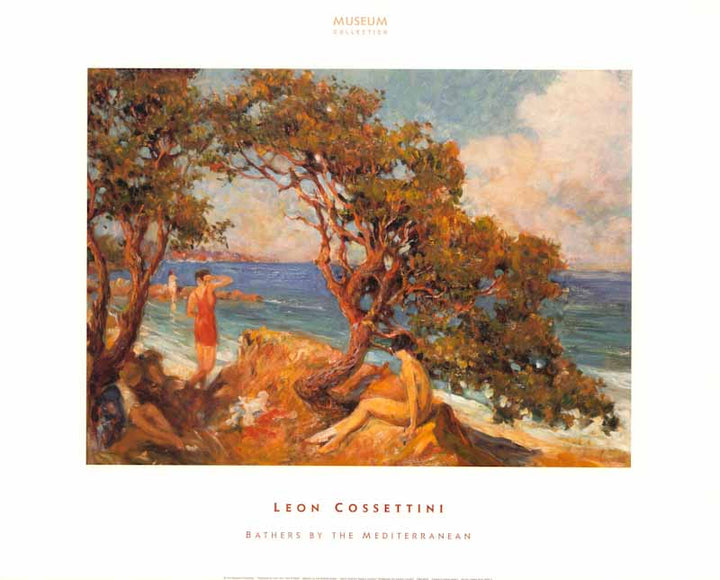 Bathers by the Mediterranean by Leon Cossettini - 16 X 20 Inches (Art Print)