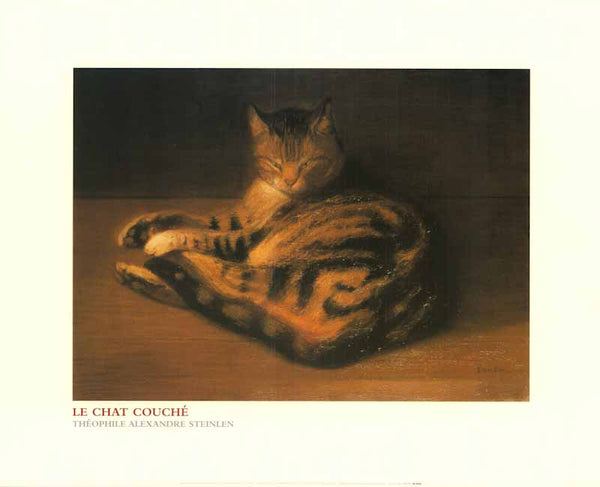 Le Chat Couche, 1898 by Theophile Alexandre Steinlen - 16 X 20 Inches (Art Print)