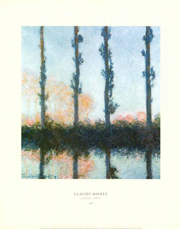 Poplars, 1891 by Claude Monet - 16 X 20 Inches (Art Print)