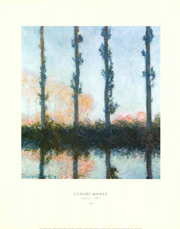 Poplars, 1891 by Claude Monet - 16 X 20 Inches (Art Print)