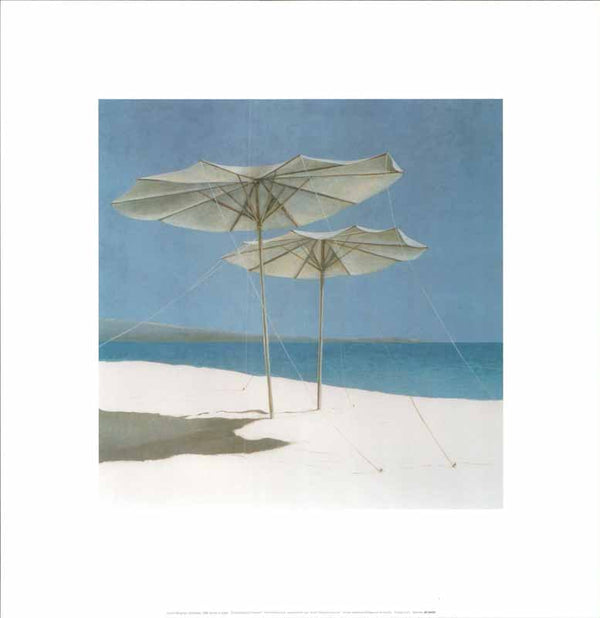 Umbrellas 1990 by Lincoln Seligman - 16 X 16 Inches (Art Print)