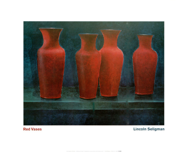 Red Vases by Lincoln Seligman - 16 X 20 Inches (Art Print)