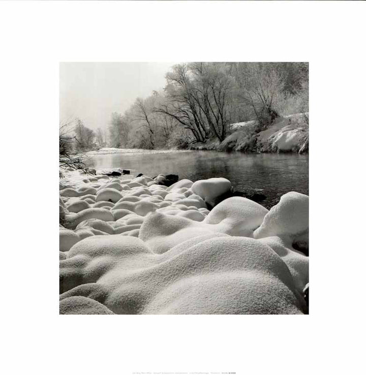 River in Winter by John Wang - 16 X 16 Inches (Art Print)