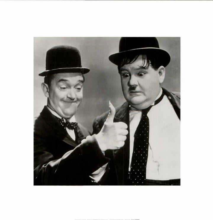 Laurel And Hardy Thumbs Up - 16 X 16 Inches (Art Print)