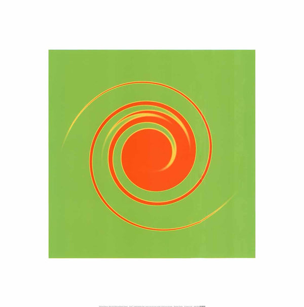 Whirl #5 (Red on Bright Green) by Michael Banks - 16 X 16 Inches (Art Print)