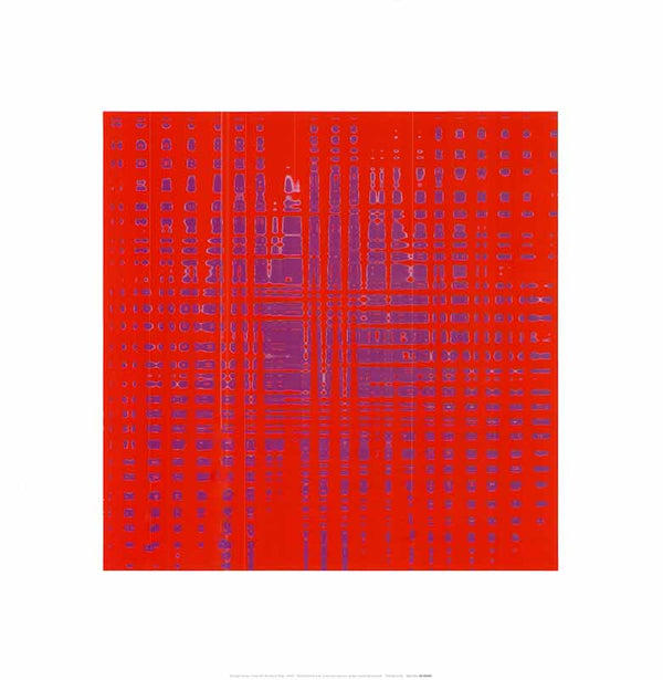 Pulse 3 Purple On Red by Michael Banks - 16 X 16 Inches (Art Print)