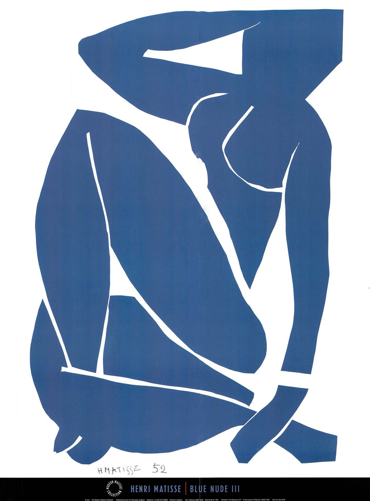 Blue Nude III, 1952 by Henri Matisse - 24 X 32 Inches (Art Print)