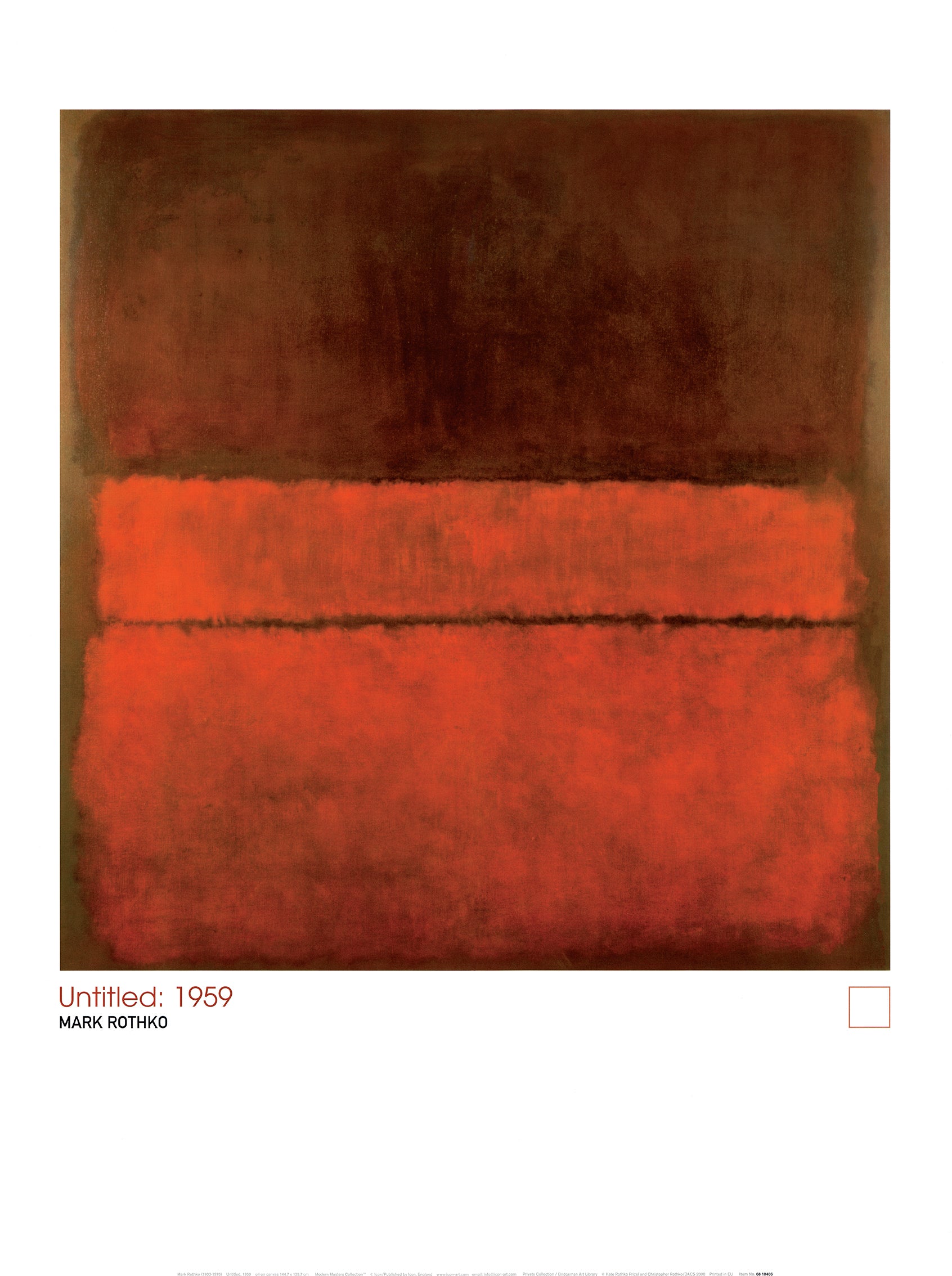 Untitled. By Rothko Untitled, 1959 by Mark Rothko - 24 X 32 Inches (Art Print) – Artistica ...