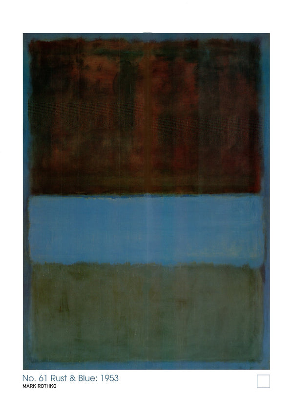 No. 61 Rust and Blue, 1953 by Mark Rothko - 24 X 32 Inches (Art Print)