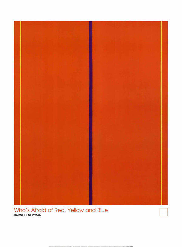 Who's Afraid of Red, Yellow and Blue by Barnett Newman - 24 X 32 Inches (Art Print)