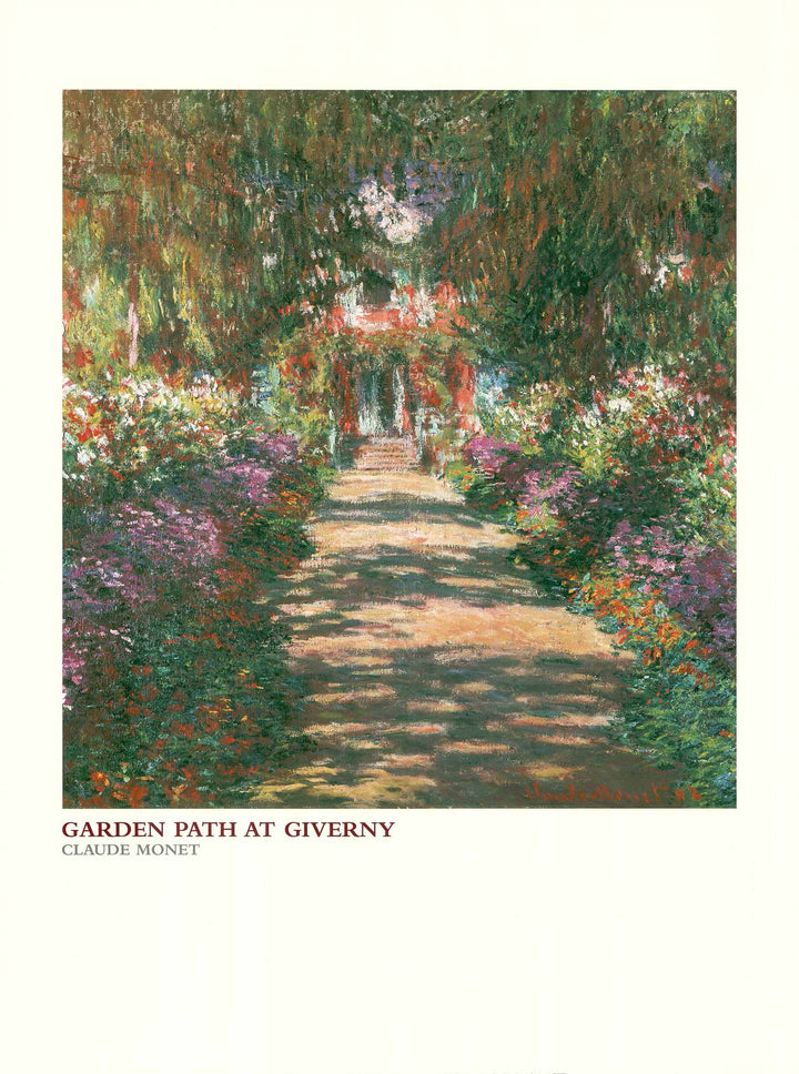 Garden Path at Giverny by Claude Monet - 24 X 32 Inches (Art Print)