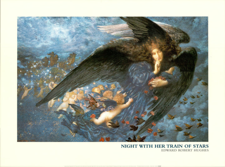 Night with Her Train of Stars by Edward Robert Hughes - 24 X 32 Inches (Art Print)