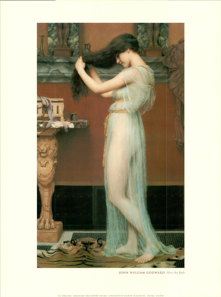 After the Bath by John William Godward - 24 X 32 Inches (Art Print)