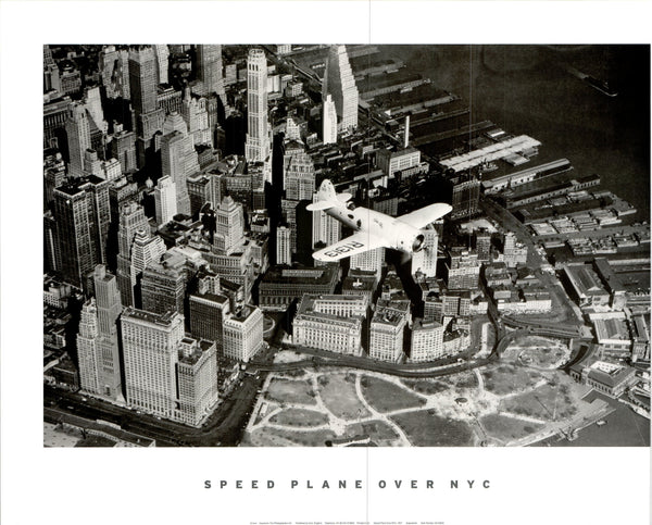 Speed Plane Over Nyc by Unknown / Anonyme - 24 X 32 Inches (Art Print)