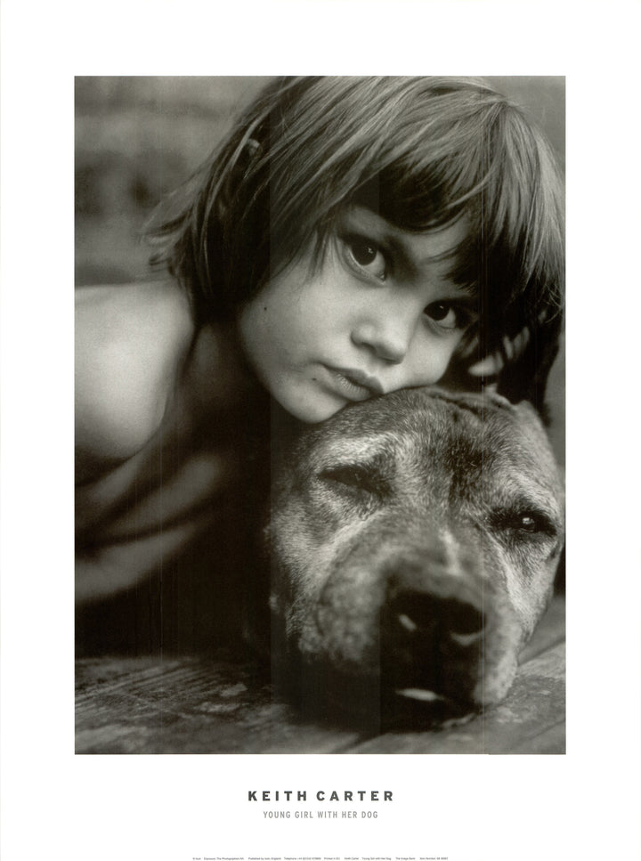 Young Girl with her Dog by Keith Carter - 24 X 32 Inches (Art Print)
