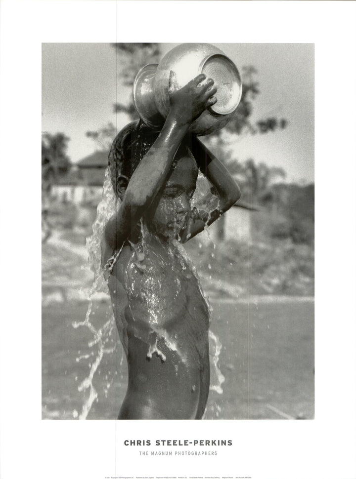 Burmese Boy, Bathing by Chris Steele-Perkins - 24 X 32 Inches (Art Print)