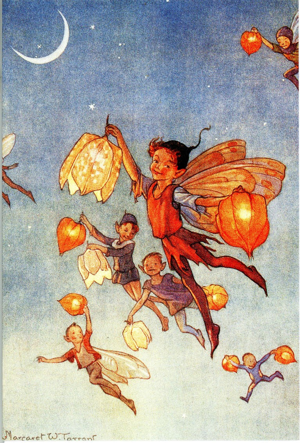 Fairy Lanterns, 1935 by Margaret Winifred Tarrant - 5 X 7 Inches (Note Card)