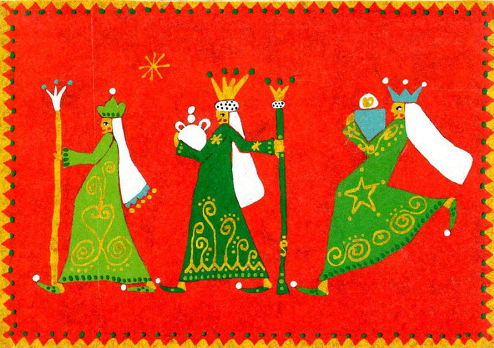 Three Magic Kings (Christmas) by Helga - 5 X 7 Inches (Greeting Card)
