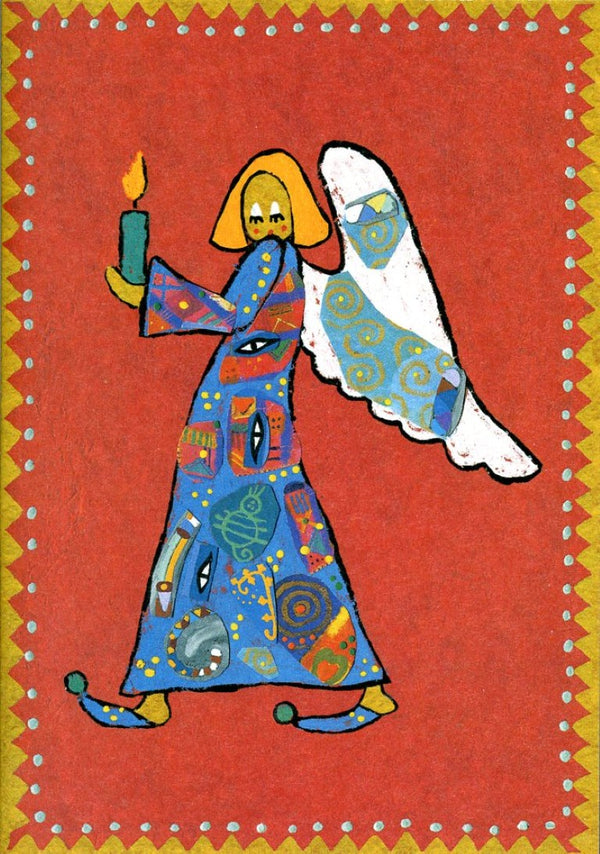Nightime Angel  - Christmas by Helga - 5 X 7 Inches (Greeting Card)
