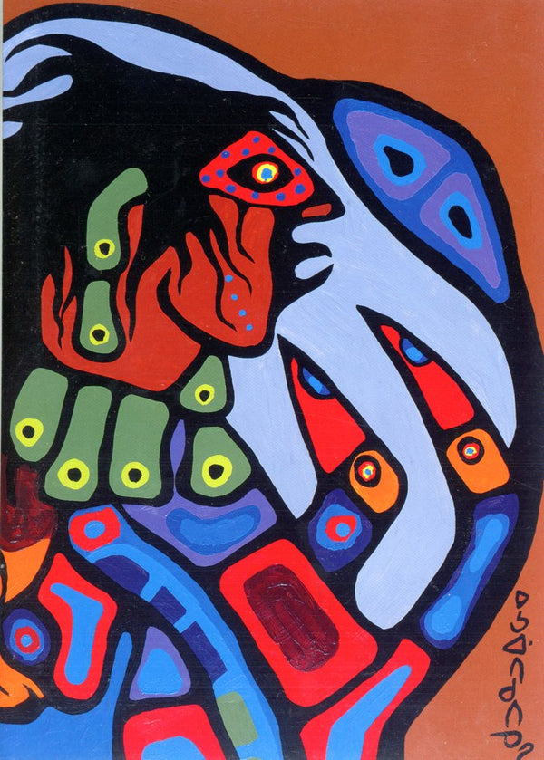 Ojibway Shaman Figure (detail), 1975 by Norval Morrisseau - 5 X 7 Inches (Greeting Card)
