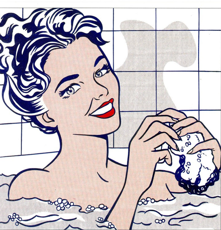 Woman In Bath by Roy Lichtenstein - 6 X 6 Inches (Greeting Card)