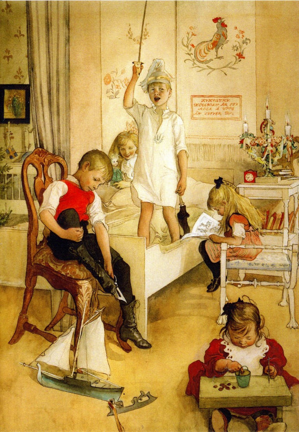 On the morning of Christmas Day, 1894 by Carl Larsson - 5 X 7" (Greeting Card)