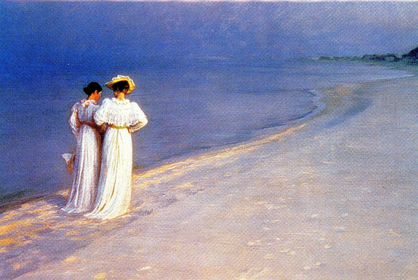 Soirée d'été sur la plage sud de Skagen avec Anna Ancher et Marie Kroyer, 1893