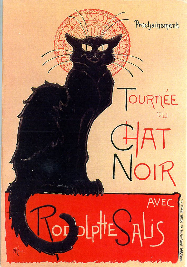 Tournée du Chat Noir, 1896 by Théophile-Alexandre Steinlen - 5 X 7 Inches (Vintage Greeting Card)
