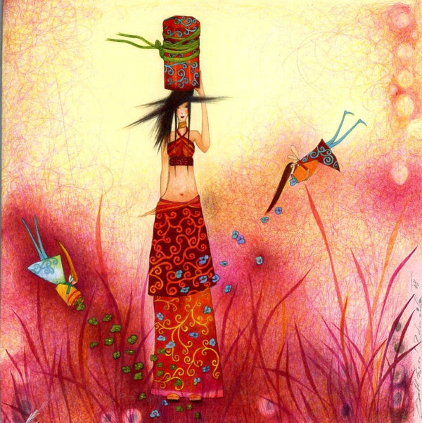 Box on the Head by Mila - 6 X 6 Inches (Greeting Card)