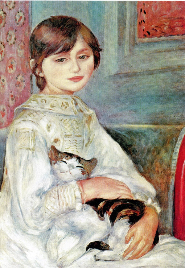 L'Enfant au Chat, 1887 by Pierre-Auguste Renoir - 5 X 7 Inches (Greeting Card)