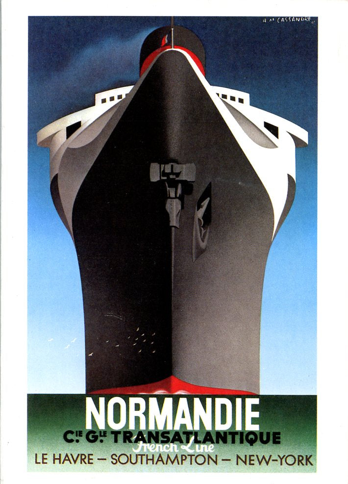 Normandie by Cassandre - 5 X 7 Inches (Vintage Greeting Card)