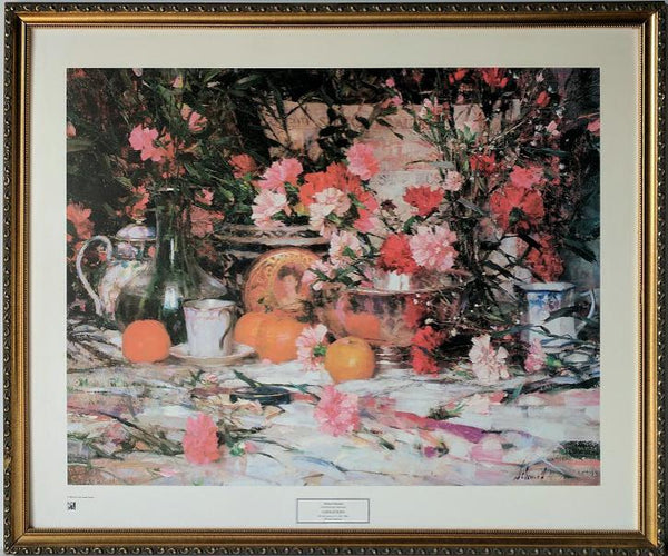 Carnations by Richard A. Schmid - 26 X 32 Inches (Framed Giclee on Masonite Ready to Hang)