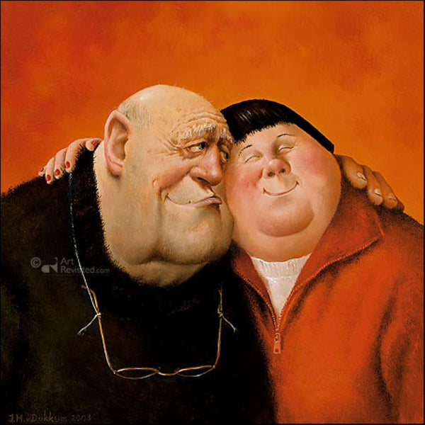 Hug by Marius van Dokkum - 6 X 6" (Greeting Card)