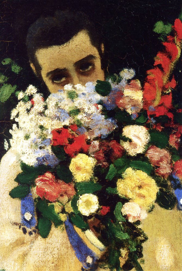 Couple with Bouquet, detail from Women in the Garden by Claude Monet - 5 X 7 Inches (Greeting Card) front