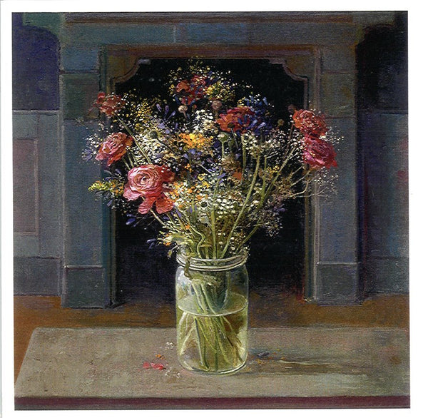 In front of the Fireplace by Rein Pol - 6 X 6" (Greeting Card)