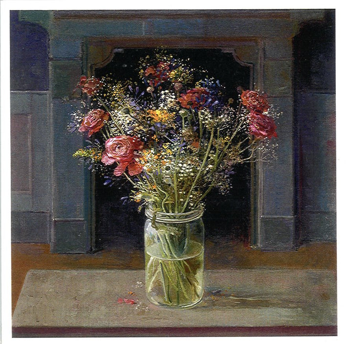 In front of the Fireplace by Rein Pol - 6 X 6" (Greeting Card)