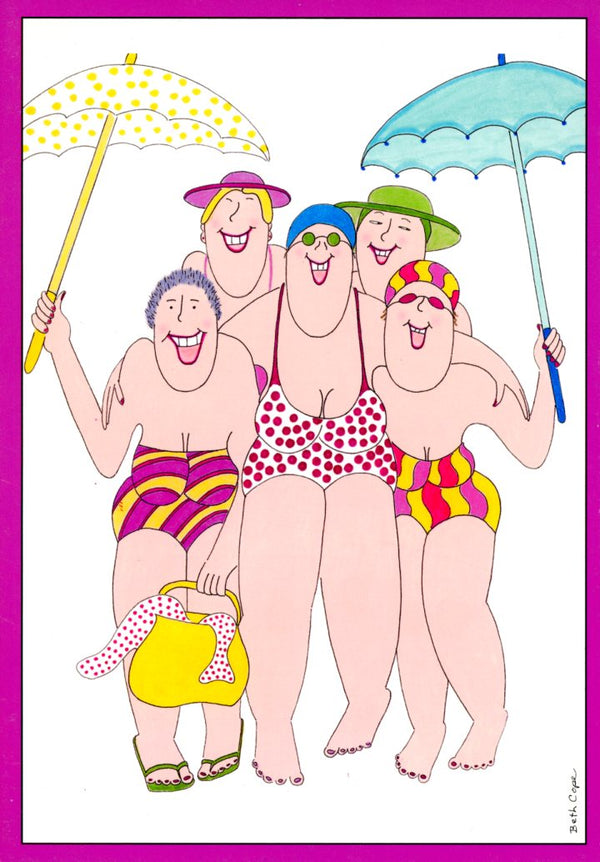 Message Inside: Five with Umbrellas by Beth Cope - 5 X 7 Inches (Greeting Card)