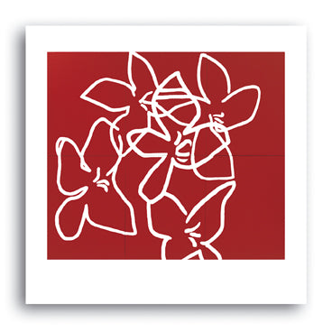 Fleurs blanches sur fond rouge, 2003
