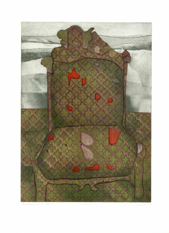 Landscape With Chair, 1976 by John K. Esler - 22 X 30 Inches (Etching Numbered & Signed) 19/50