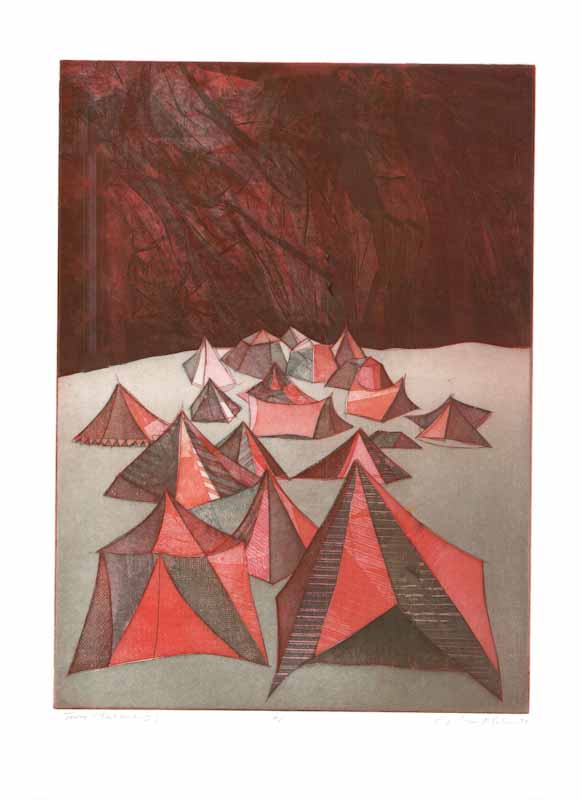 Tent Series IV, 1977 by John K. Esler - 22 X 30 Inches (Lithograph Numbered & Signed) 41/50