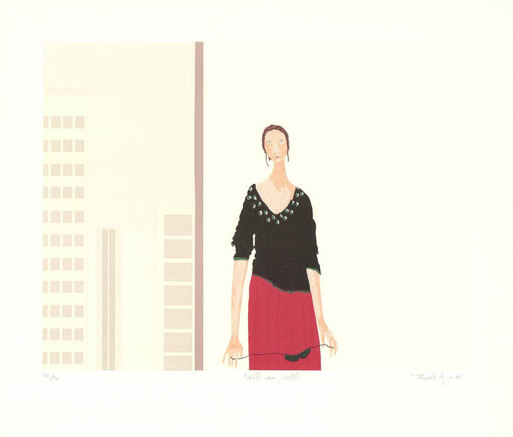 Girl In Town by Paule Lagace - 19 X 22 Inches (Lithograph Titled, Numbered and Signed) 80/90