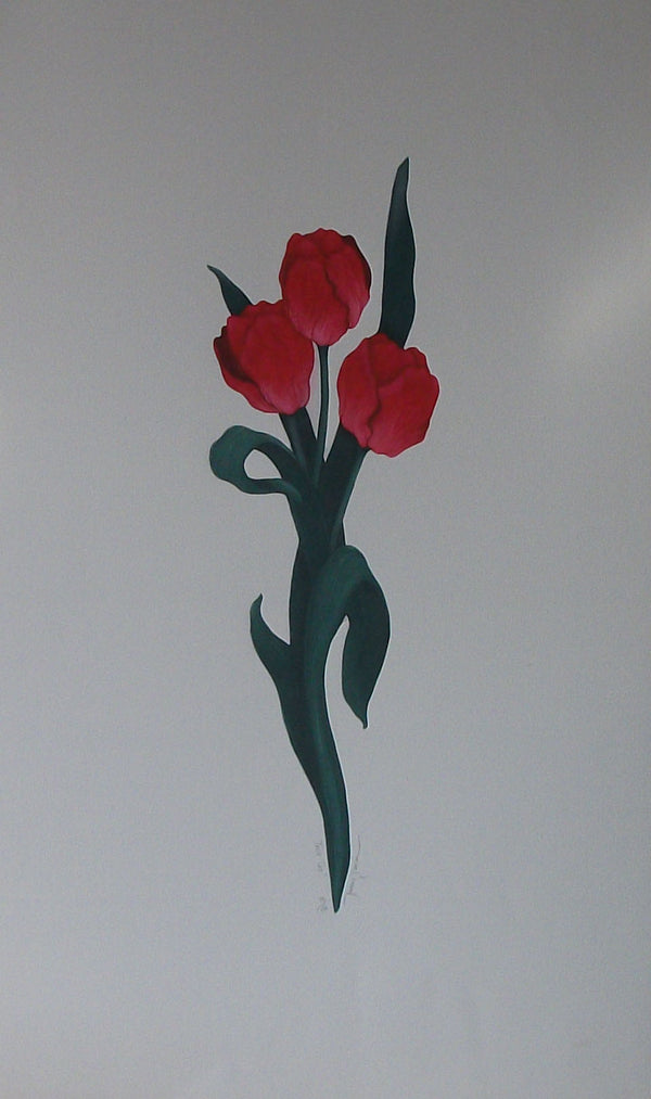 Triple Tulip by Nancy Elizabeth Nevin - 18 X 30 Inches (Original Etching Numbered & Signed) 74/150