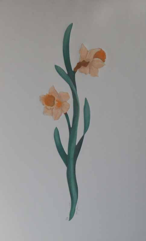 Daffodils I by Nancy Elizabeth Nevin - 18 X 30 Inches (Original Etching Numbered & Signed) 108/150